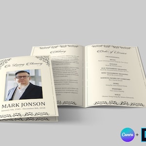 Funeral Program Template Funeral Program Template Word - Etsy