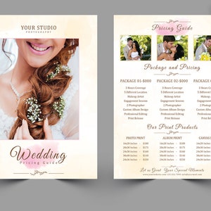 Wedding Photography Price List | Photography Pricing Guide | Pricing List Template | Wedding Photographer Pricing Guide Template | Photoshop