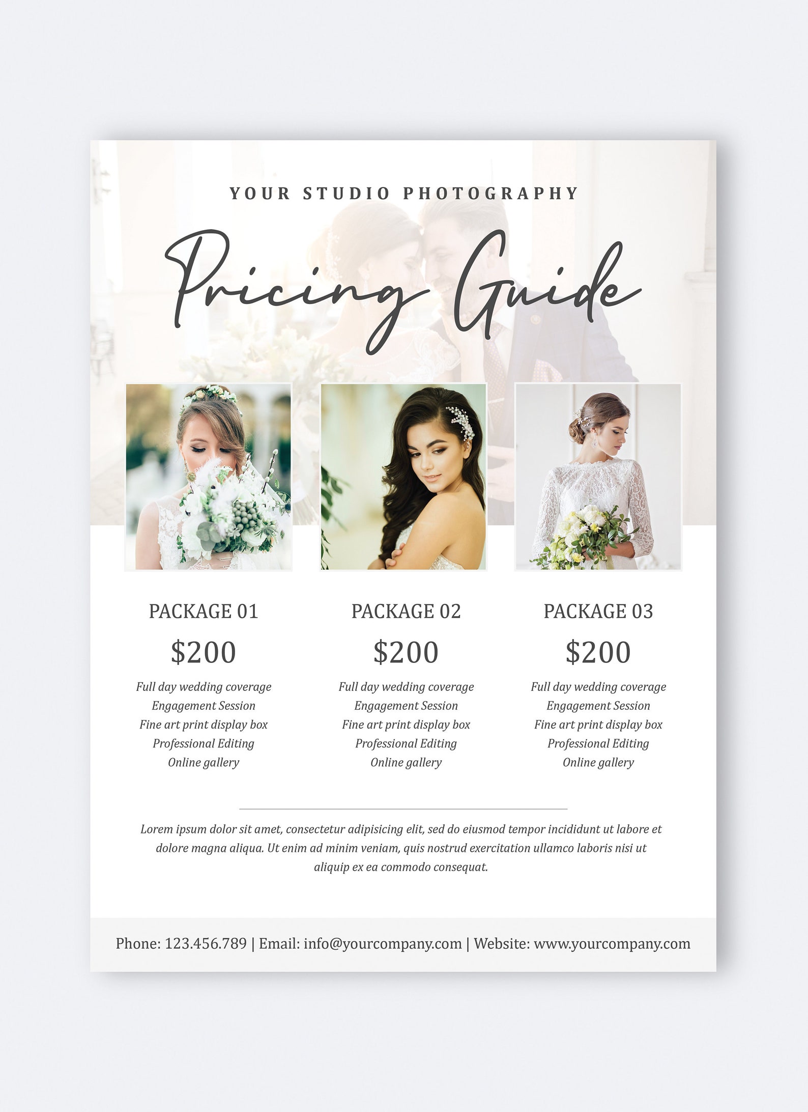 Photography Pricing Guide Template: Photoshop Price List (PSD) - Etsy
