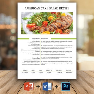 Editable Recipe Template, Recipe Binder Printable, Cookbook Template, Printable Cookbook, Personalized Recipe, Recipe Sheet Printable Recipe