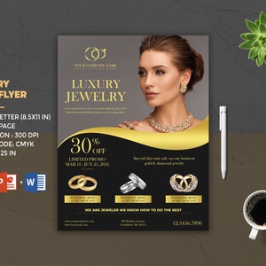 Jewelry Store Flyer Template | Product Display Flyer | Product Promotion  | MS Word and Photoshop Template