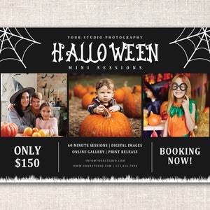 Halloween mini sessie sjabloon | Halloween Session Marketing Board | Halloween mini's | Halloween Flyer | Halloween Social Media Sjabloon