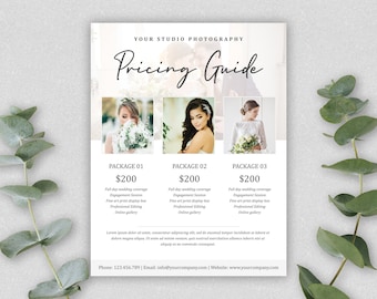 Plantilla de guía de precios de fotografía: Lista de precios de Photoshop (PSD)