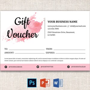 Gift Certificate Template | Gift Voucher Template | Gift Certificate Template | Printable Gift Cards | DIY Gift Card | Shop Voucher Template
