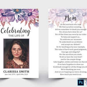 Editable Funeral Prayer Card Template | Printable Memorial Prayer Card | Obituary Card | Remembrance card | Catholic prayer card