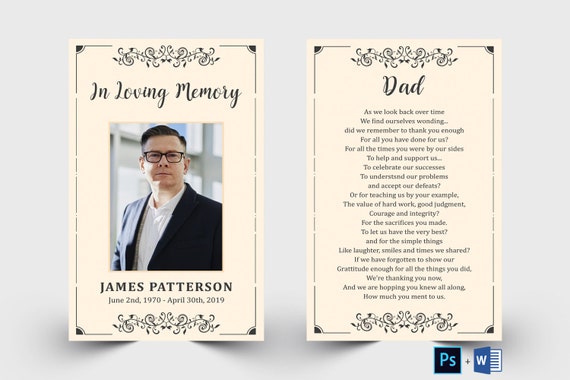 Free Obituary Card Template from i.etsystatic.com