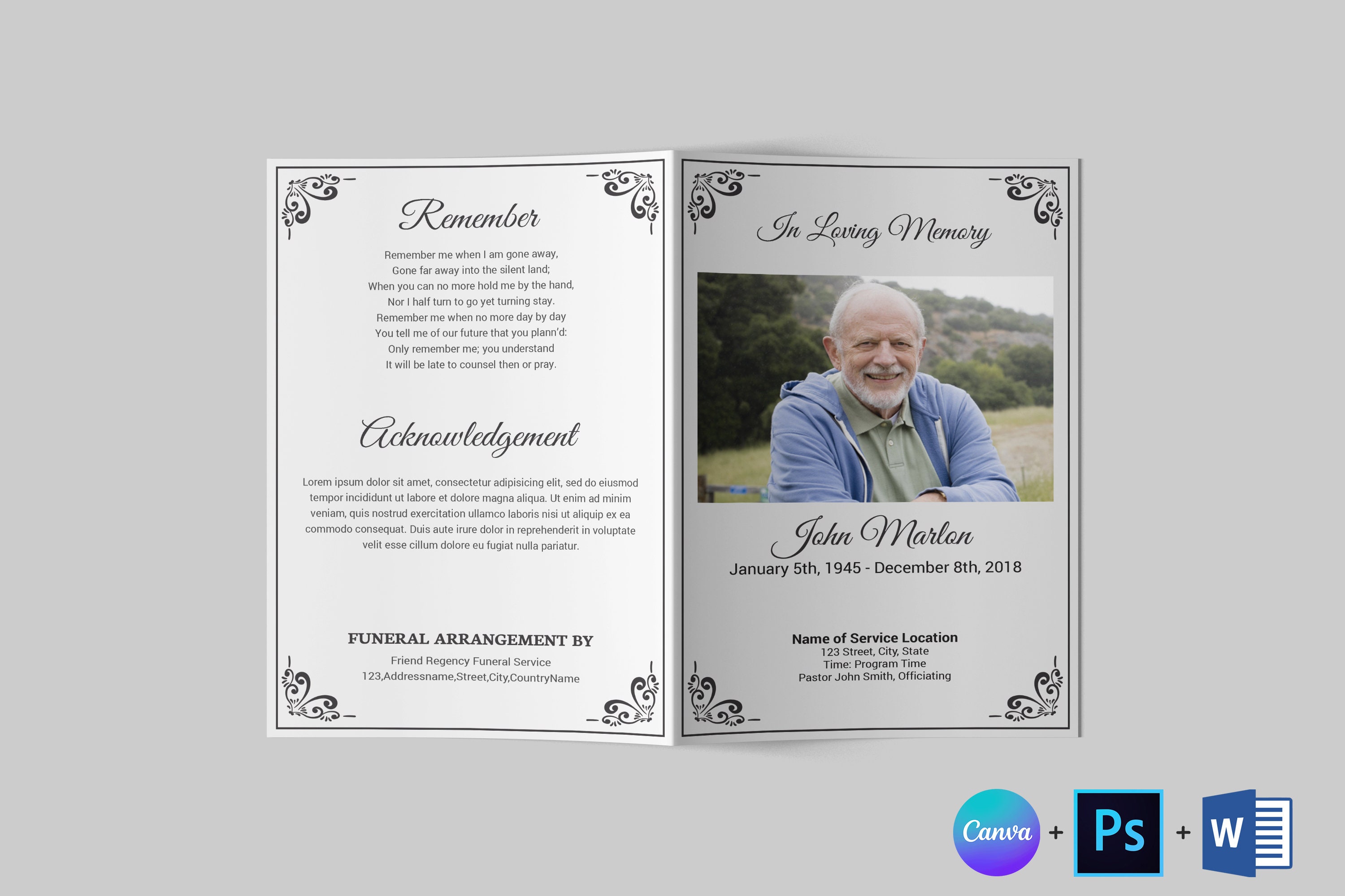 Funeral Program Template Funeral Program Template Word Funeral Program ...