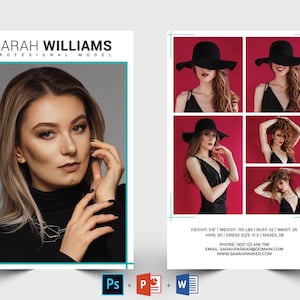 Modeling Comp Card | Model Agency Zed Card | Photoshop,  MS Word and MS PowerPoint Template | Modeling Card | Comp card | Model Comp Card