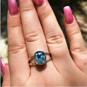 Sterling Silver 10x12mm opal triplet ring handmade by Old Hippie Dave 925 silver great christmas gift