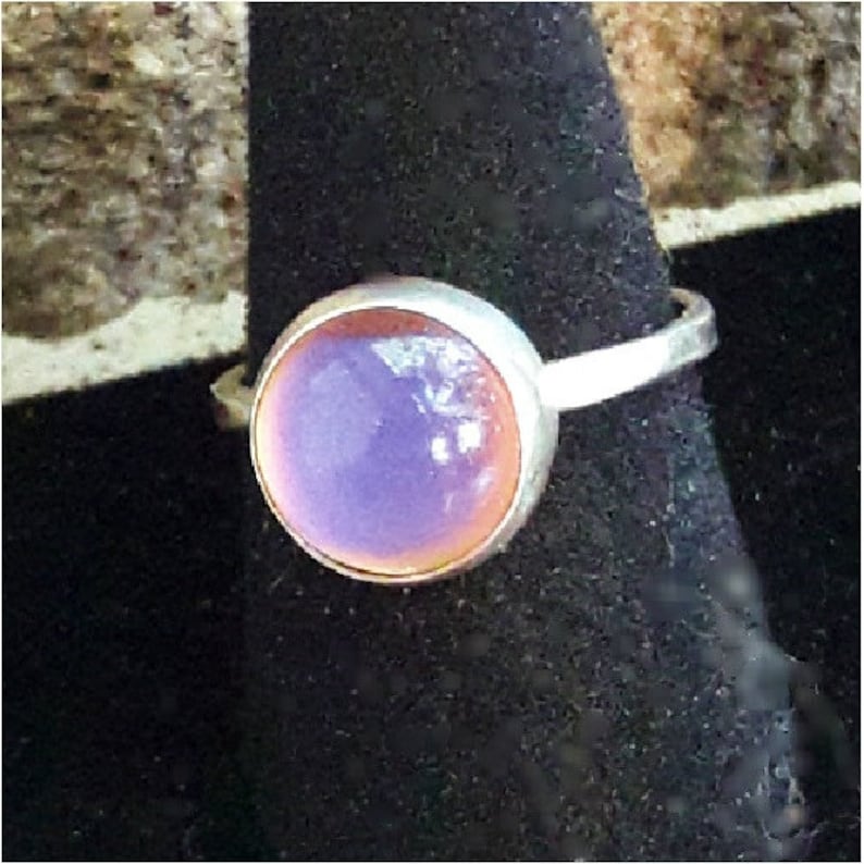 Mood ring Sterling silver color changing is handmade by Old Hippie Dave 925 sterling silver 10mm round stone WATERPROOF great christmas gift image 3