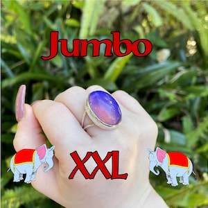 Sterling Silver mood ring extra large jumbo huge 18mmX25mm color changing is handmade by Old Hippie Dave great christmas gift