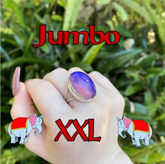 Sterling Silver Mood Ring Extra Large Jumbo Huge 18mmx25mm