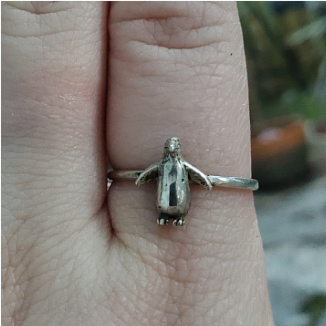 Sterling Silver Penguin Petite Stack or Midi Ring is Handmade by Old ...