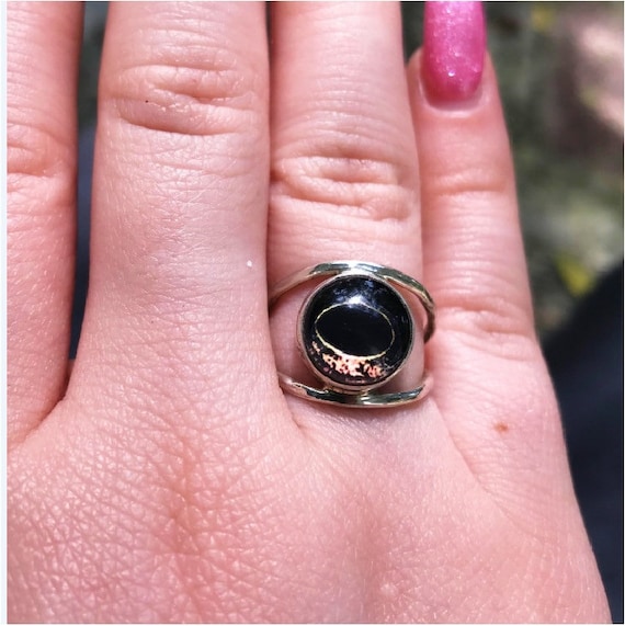 Silver Frog 10mm Glass Eye Ring is Handmade by Old Hippie Dave 925