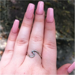 Silver Hawaiian wave rings are handmade by Old Hippie Dave 925 sterling silver beach ring Christmas gift