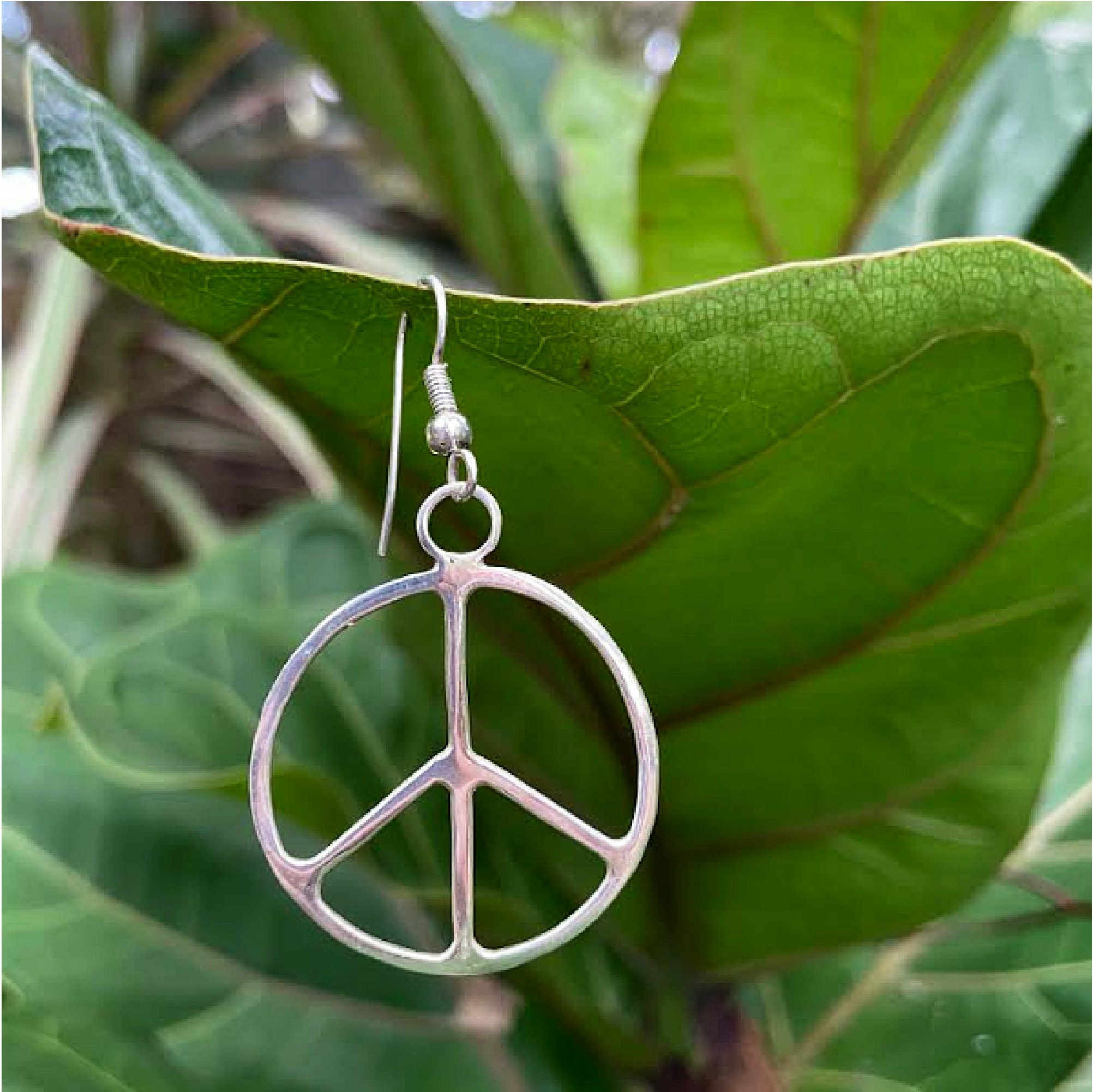 Earring Signs Sterling Silver Large Peace Sign Earrings Handmade by Old Hippie Dave ...