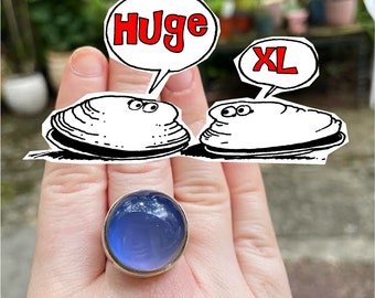 Sterling Silver mood ring extra large huge 20mm color changing is handmade by Old Hippie Dave great christmas gift