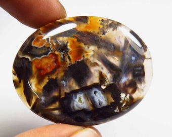 Fansi Shape Loose Natural Stick Agate Cabochon 18 Cts #8208N Pseudomorph Agate gemstone.AAA Designer~ Natural Pseudomorph Agate Cabochon