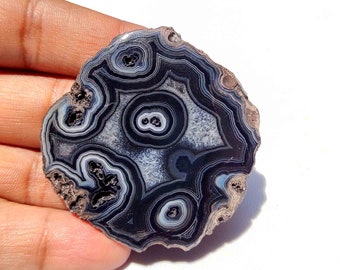 Agate Slice Druzy Geode Agate For Necklace Natural Slice Druzy Agate Gemstone Blue Slice Agate Geode Cabochon Top Rare! 264 Cts MX-4053