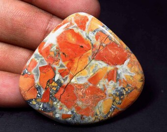 Indonesia REF AL69 Jaspe maligano 62 carats cabochon pendant natural stone