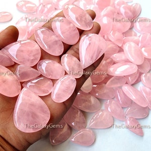 Natuurlijke rozenkwarts edelsteen. TRENDY~ Lot roze rozenkwarts. Rozenkwarts cabochon. Rozenkwarts groothandel bulkpartij voor sieraden. Tot 5000 cts