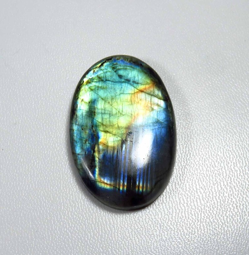 Blue Flash Labradorite Cabochon 47x32mm Blue Labradorite Oval Spectrolite Labradorite Natural Labradorite Gemstone GLORIOUS MX-4687