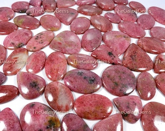 Pink Rhodonite Gemstone. Charming~ Natural Rhodonite Wholesale Bulk Lot. Rhodonite Cabochon. Healing Rhodonite Crystal Up To 5000 Cts