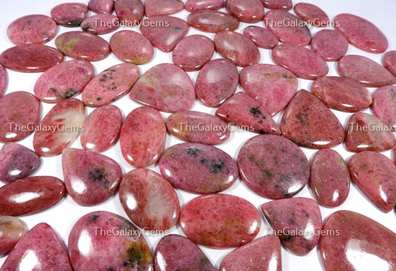 Pink Rhodonite Gemstone. Charming~ Natural Rhodonite Wholesale Bulk Lot. Rhodonite Cabochon. Healing Rhodonite Crystal Up To 5000 Cts
