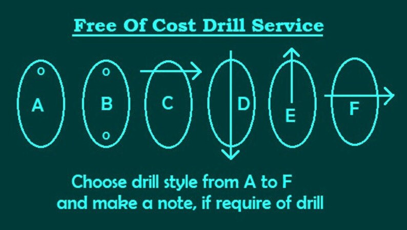 May include: Diagram showing six different drill styles labelled A to F.  Free Of Cost Drill Service is written at the top of the image.  Choose drill style from A to F and make a note, if require of drill.