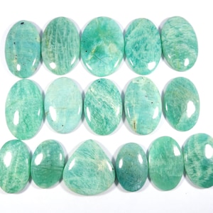 Natuurlijke Amazoniet-edelsteen. Unieke ~ groene Amazonietsteen. Sparkle groene amaniet cabochon. Mixvorm groothandel Amazoniet voor losse sieraden