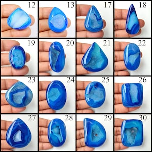 Natural Onyx Druzy Agate. Elegant~ Blue Onyx Agate Druzy Gemstone. Blue Agate Druzy Cabochon. Wholesale Mix Shape Onyx Druzy For Pendant.