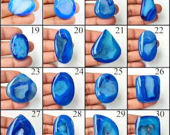 Natural Onyx Druzy Agate. Elegant~ Blue Onyx Agate Druzy Gemstone. Blue Agate Druzy Cabochon. Wholesale Mix Shape Onyx Druzy For Pendant.