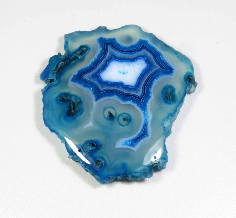 264 Cts MX-4053 Agate Slice Druzy Geode Top Rare! Blue Slice Agate Geode Cabochon Natural Slice Druzy Agate Gemstone Agate For Necklace