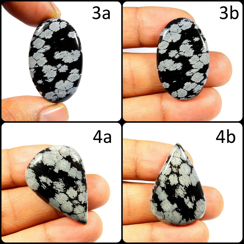 Snowflake Obsidian Pattern White Black Snow Flake. Natural Snow Flake Obsidian Gemstone. Snow ...