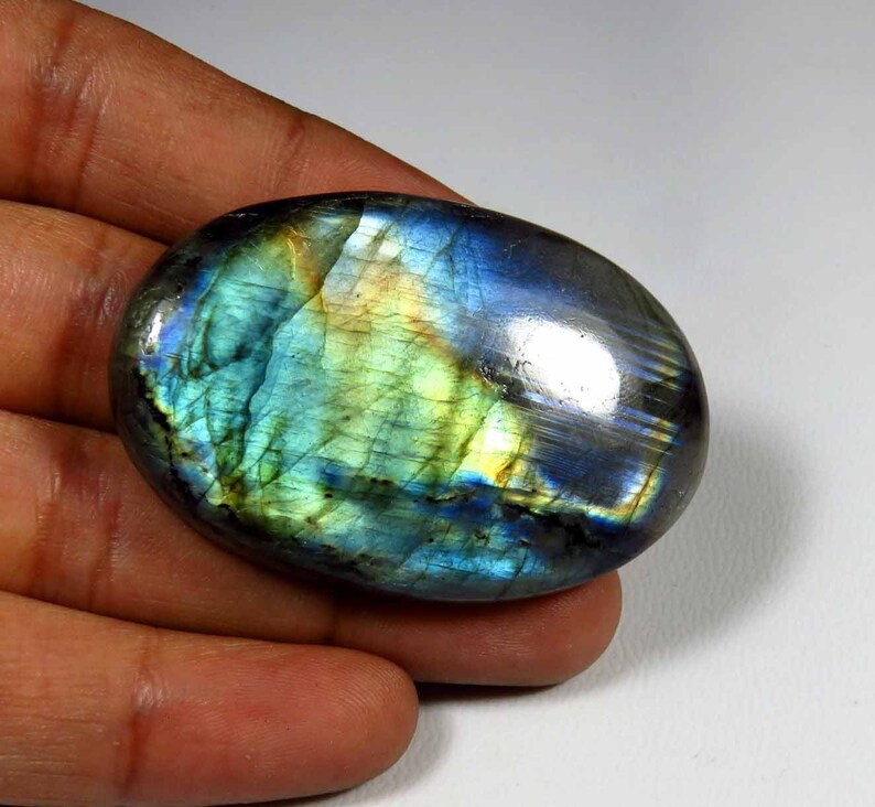 Blue Flash Labradorite Cabochon 47x32mm Blue Labradorite Oval Spectrolite Labradorite Natural Labradorite Gemstone GLORIOUS MX-4687