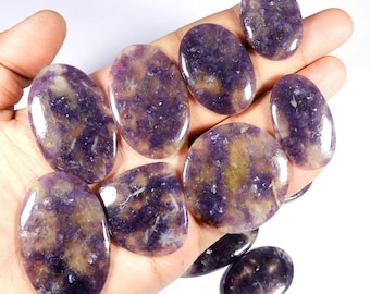 Amazing~ Lepidolite Cabochon. Handmade Lepidolite Gemstone. Natural Purple Lepidolite. Mix Shape Wholesale Lepidolite Loose For Jewelry.