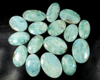 Blue Aragonite Cabochon. Natural Oval Shape Gemstone. Wholesale Price Loose For Jewelry Making Stone
