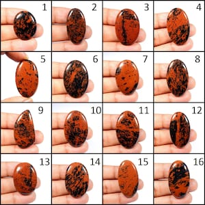 Unique~ Mahogany Obsidian Cabochon. Red Mahogany Obsidian Gemstone. Natural Mahogany Obsidian. Mix Shape Crystal Mahogany. Variation