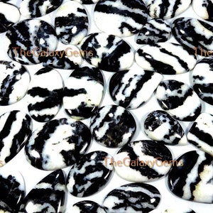 Buffeljaspis edelsteen. Getextureerde ~ natuurlijke witte zwarte buffeljaspis cabochon. Buffeljaspis bulkgroothandel. Tot 5000 cts