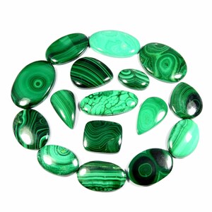 Green Malachite Gemstone. Charming~ Malachite Cabochon. Natural Green Malachite. Mix Shape Polished Malachite For Jewelry. Variation