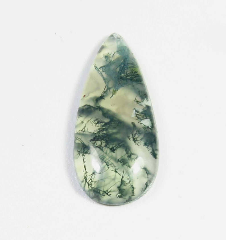 36x16mm SUPEREST~ Seaweed Green Moss Agate Gemstone Pear Shape Moss Agate For Jewelry Moss Agate Cabochon MX-4328 Natural Moss Agate