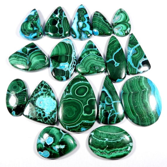 Malachite Chrysocolla Cabochon. Exotic!~ Green Blue Malachite Chrysocolla Gemstone. Natural Polished Malachite Chrysocolla For Jewelry Loose