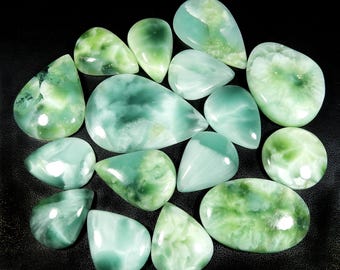 Hemimorphite Gemstone. Sky Blue Hemimorphite Cabochon. Hemimorphite. (Larimar Pattern) Hemimorphite Loose For Jewelry. #HM