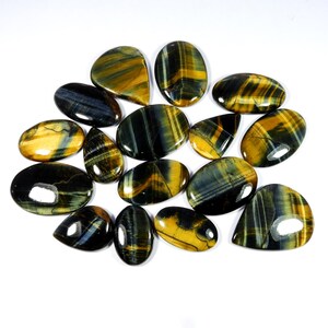Unique~ Blue Tiger Eye Cabochon. Blue Yellow Tiger Eye. Natural Blue Tiger Eye Gemstone. Mix Shape Tiger Eye For Jewelry.