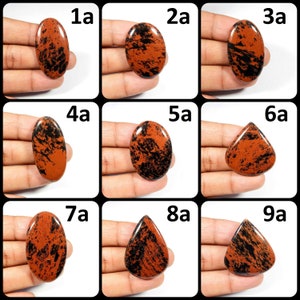 Unique~ Mahogany Obsidian Cabochon. Red Mahogany Obsidian Gemstone. Natural Mahogany Obsidian. Mix Shape Crystal Mahogany. Varation- A
