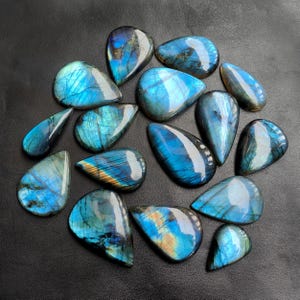 Blue Flash Labradorite. Blue Labradorite Gemstone. Natural Labradorite Cabochon. Pear Shape Spectrolite Labradorite