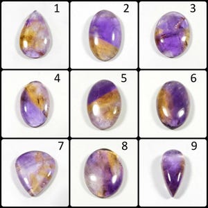 Geelpaarse ametrische edelsteen. Charmant~ natuurlijke ametrien. Biokleurige ametrische cabochon. Groothandel mix vorm ametrien losse vijand sieraden