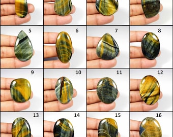 Blue Tiger Eye. Blue Tiger Eye Cabochon. Amazing~ Natural Tiger Eye Gemstone. Wholesale Blue Tiger Eye For Jewelry. Variation. BT-C