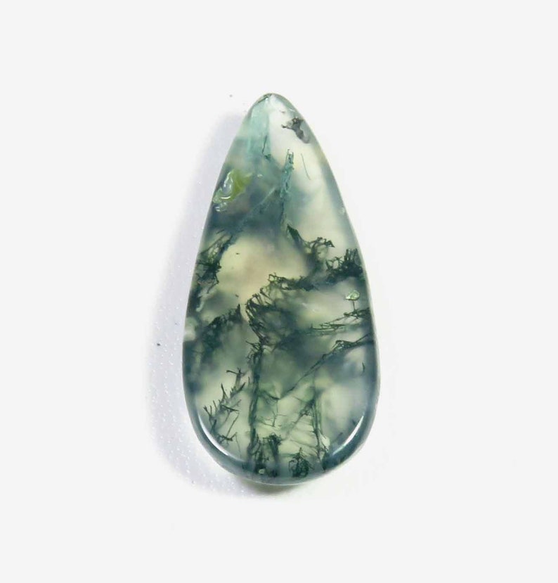 36x16mm SUPEREST~ Seaweed Green Moss Agate Gemstone Pear Shape Moss Agate For Jewelry Moss Agate Cabochon MX-4328 Natural Moss Agate