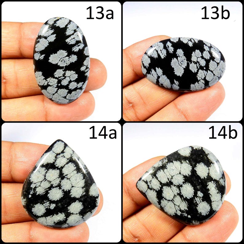 Snowflake Obsidian Pattern White Black Snow Flake. Natural Snow Flake Obsidian Gemstone. Snow ...